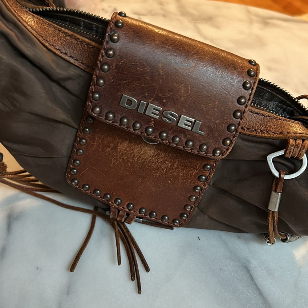Diesel Brown Leather Crossbody Bag